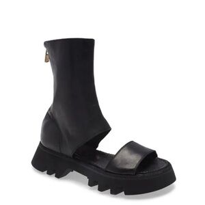 New Guidi Lug Sole Back Zip Sandal Size 37.5